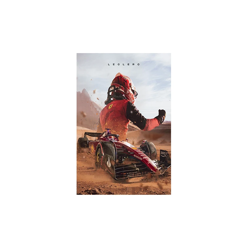 Formula Grand Prix Champion Charles Leclerc Portrait Canvas Painting Racing Graffiti Poster Race Car Wall Art 9 - Charles Leclerc Shop